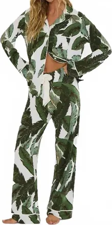 Beach Riot Livy & Connie Pajamas Set In Banana Palms