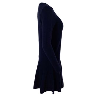 Ganni Ganni Mini Dress in Navy Blue Merino Wool