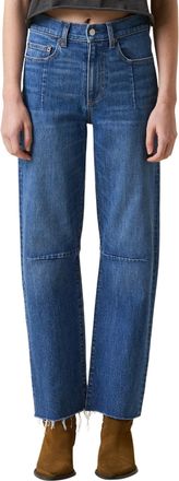 LE JEAN Pixie Ankle Fray Mid Rise Jeans In Bohemian Blue