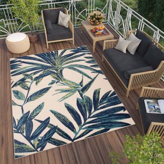 Tapiso Alfombra de exterior de polipropileno en azul y verde 200x300 cm