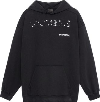 Balenciaga Hand-Drawn Balenciaga Hoodie Medium Fit Black 600583TOVO61070