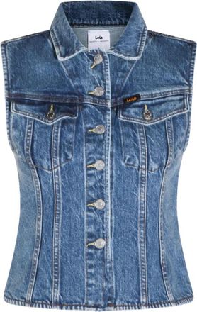 Lois Panelled Sleeveless Denim Shirt - Dames - Spijkeroverhemden - Blauw - S - Denim - Overhemden