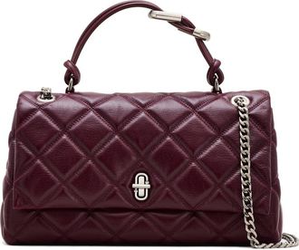 Marc Jacobs The Dual Chain Diamond Quilted Convertible Leather Shoulder Bag in Dark Plum at Nordstrom