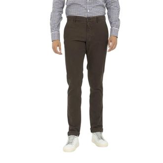 Incotex Slim-fit Trousers, male, Brown, Size: W33 Plain Cotton Sports Pants