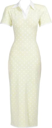 Rowen Rose Abito midi in jersey a pois - Giallo