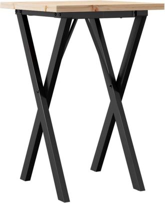 vidaXL Dining Table X-Frame 50x50x75.5 cm Solid Wood Pine and Steel vidaXL