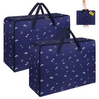 OEM Juego De 2 Bolsas De Almacenamiento Grandes Oxford, Bolsas De Mudanza De Gran Capacidad De 105 L, Bolsas De Almacenamiento Resistentes Con Asas Reforz