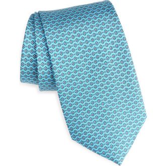 Nordstrom Floral Silk Tie in Teal at Nordstrom