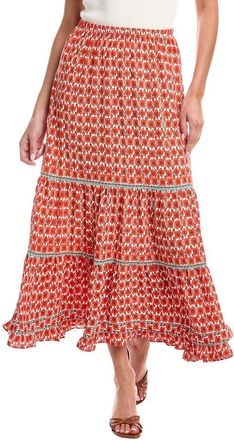 Max Studio Tiered Midi Skirt