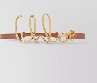 Chlo&eacute; leather logo-buckle belt