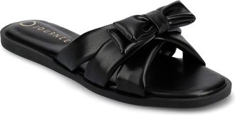 Journee Collection Prylin Bow Slide Sandal in Black at Nordstrom Rack, Size 9.5