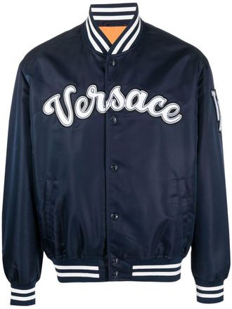 Versace Bomber con applicazione - Blu
