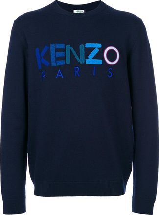Kenzo embroidered logo sweatshirt - men - Wool - S - Blue