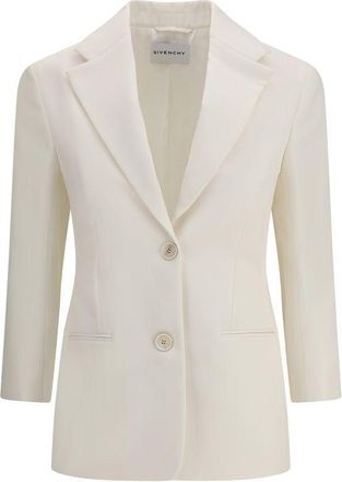 Givenchy Womens Tailored Fit Button Blazer - Ivory Wool - Size EU 32 (Womens)