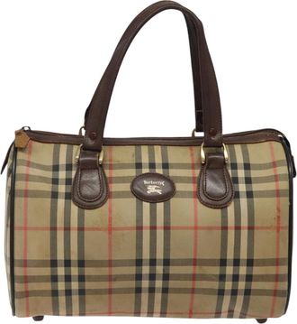 Burberry Nova Check Beige Canvas Travel Bag (Pre-Owned)