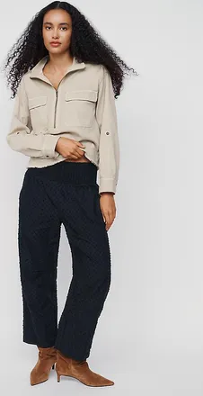 Pilcro Reese 100% Cotton Smocked Pull On Barrel Pants