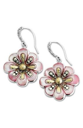 Samuel B. Sterling Silver & 18K Gold Mother-of-Pearl Flower Drop Earrings in Pink at Nordstrom Rack
