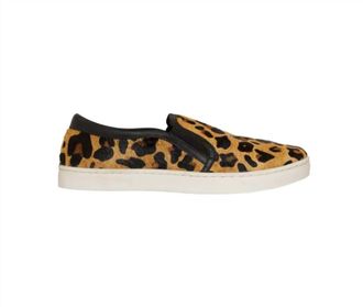 Myraswim Womens Leather Leopard Hair On Hide Slip On Sneakers In Brown