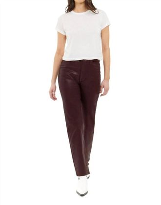 Articles of Society Village High Rise Straight Pants In Espresso Laquer