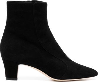 Manolo Blahnik 50mm Myconia boots - women - Calf Leather/Kid Leather/Kid Leather - 36 1/2 - Black
