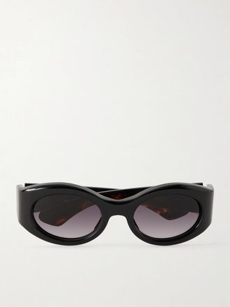 Jacques Marie Mage Occhiali Da Sole Oversize In Acetato Con Montatura Ovale Gia - Nero