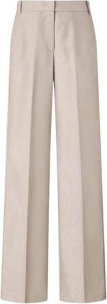 Pinko Palazzo Broek - Dames - Wijde Broeken - Beige - S - Wol - Broeken