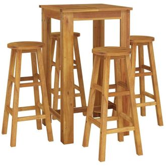 vidaXL vidaXL 5 Piece Garden Bar Set Solid Wood Acacia