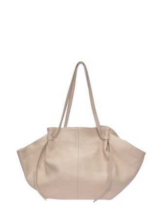 Roberta M Beige Rundleer Tas