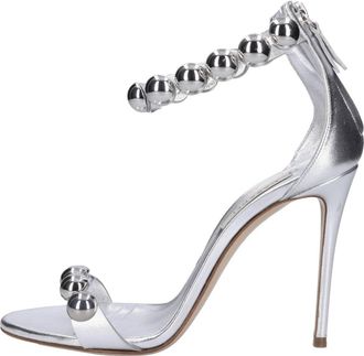 Casadei Leren sandalen met studs - Dames - Sandalen met hakken - Grijs - 37 EU - Leer - Schoenen