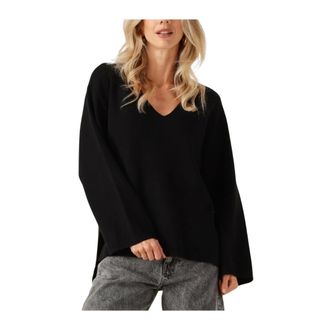 Y.A.S Y.a.s - Yaselma LS V-neck Gebreide Pullover - Dames - Truien - Zwart - Maat: XS Viscose
