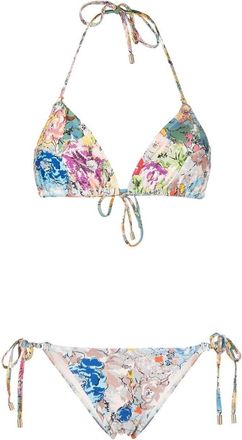 Zimmermann Clover floral-print bikini - women - Polyamide/Elastane/Polyamide/Elastane - 4 - Neutrals