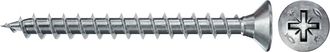 Fischer Viti Truciolari Powerfast Ii Fpf Ii Czf 5,0x25 Bc 500 Filetto Totale, Pozi, Testa Svasata Piana, Zincatura Bianca (500 Pz.)