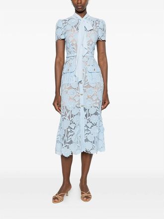 Self Portrait Floral Lace Dress - Blue
