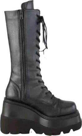 Generic Winter Boots Women Platform Shoes Booties Rain Combat Short Leather Black New Rock Punk Goth Lolita(US8)