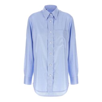 Brioni Overhemden, Dames, Blauw, M, Katoen, Sea Island Katoenen Overhemd