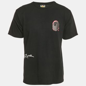 A Bathing Ape Black Back Street Print Cotton T-Shirt