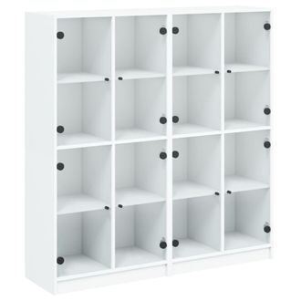 vidaXL Vidaxl - Libreria Con Ante Bianca 136x37x142 Cm In Legno Multistrato