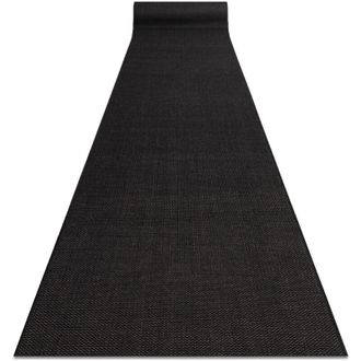 RugsX Rugsx - Runner sisal floorlux design 20433 black plain 80 cm black 80x410 cm