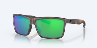 Costa Unisex Rinconcito Polarized Sunglasses In Matte Tortoise Green Mirror