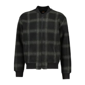 HUGO BOSS Ze Check Bomber - Heren - Jassen - Zwart - Maat: 2XL Wol