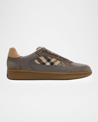 Burberry Men & apos;s Leather, Suede and Check Terrace Sneakers