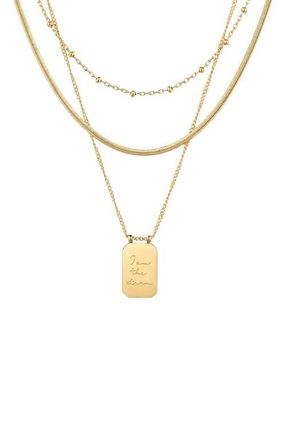 Mantra I Am the Storm - Layered Necklace in Yellow Gold at Nordstrom