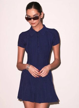 Fleur du Mal Rib Flared Skirt In Night Sky