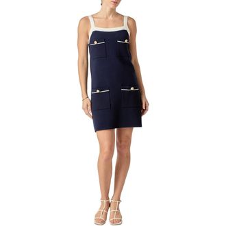 English Factory Knit Minidress in Navy/white at Nordstrom Rack, Size X-Small