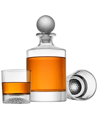 Godinger 3Pc Golf Decanter & Double Old-Fashioned Set