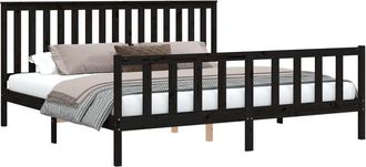 vidaXL Vidaxl - Estructura De Cama Con Cabecero Madera De Pino Negro 200x200cm
