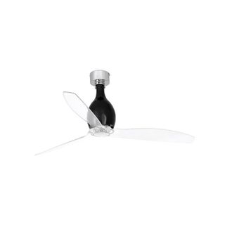 Faro Barcelona Ventilador sin luz negro mate acero + cristal