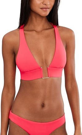 BECCA by Rebecca Virtue Color Code Maddison Wide Band Halter Top Womens Clothing Caliente : D-Cup, Nylon/Spandex