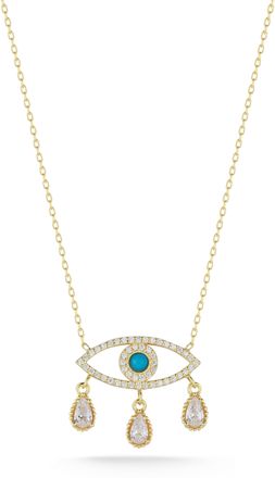 Glaze Jewelry Sterling Silver Teardrop Evil Eye Necklace