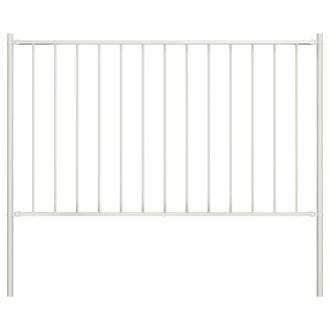 vidaXL Panel De Valla Con Postes De Acero Con Recubrimiento En Polvo, 1,81 X 1,25 M, Color Blanco Vidaxl